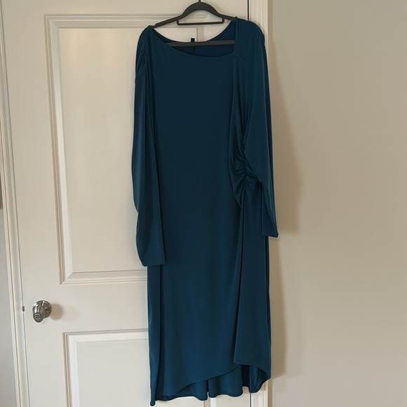 Velvety-Cool Jersey Cinched Dress - Midnight Rain - XL_26-28 - Picture 6 of 9